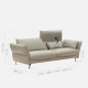 Boston Recliner Sofa, L198, Semi Aniline Leather G3 342 [Display]